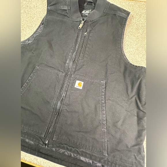 Carhartt Men’s XXL (2XL) Washed Duck Vest Insulated Loose Fit Black 0V4395-M - Picture 4 of 11